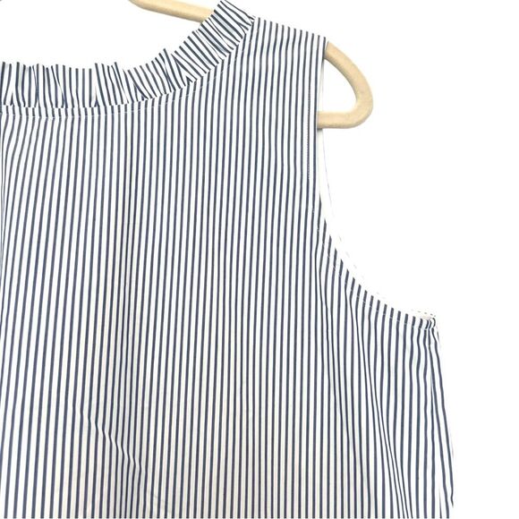 Lafayette 148 New York Blue Striped Sleeveless Convertible Shift Dress NWT Sz M - Picture 4 of 12